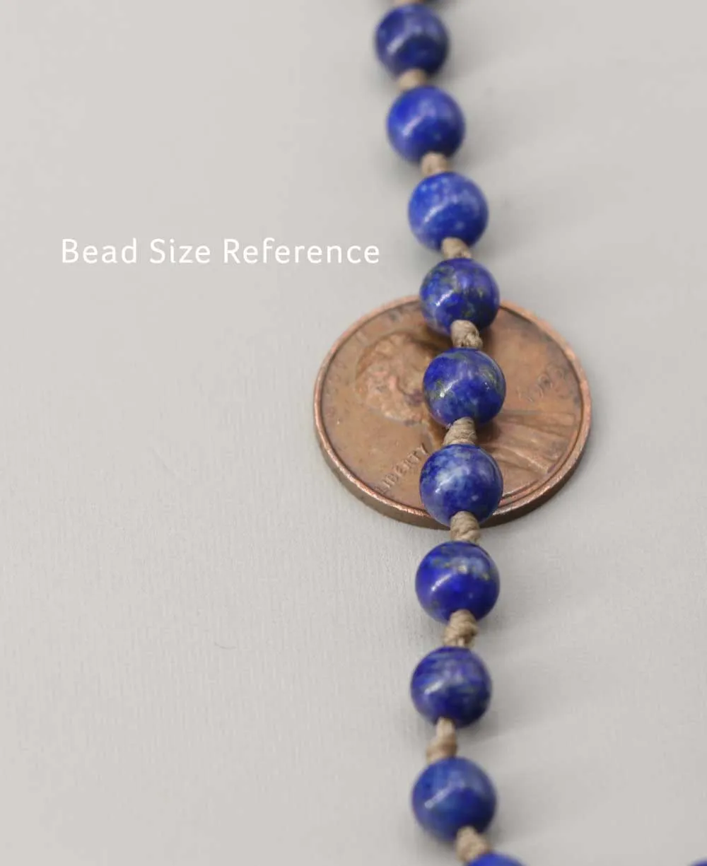 108 Lapis Lazuli Beads Knotted Meditation Mala