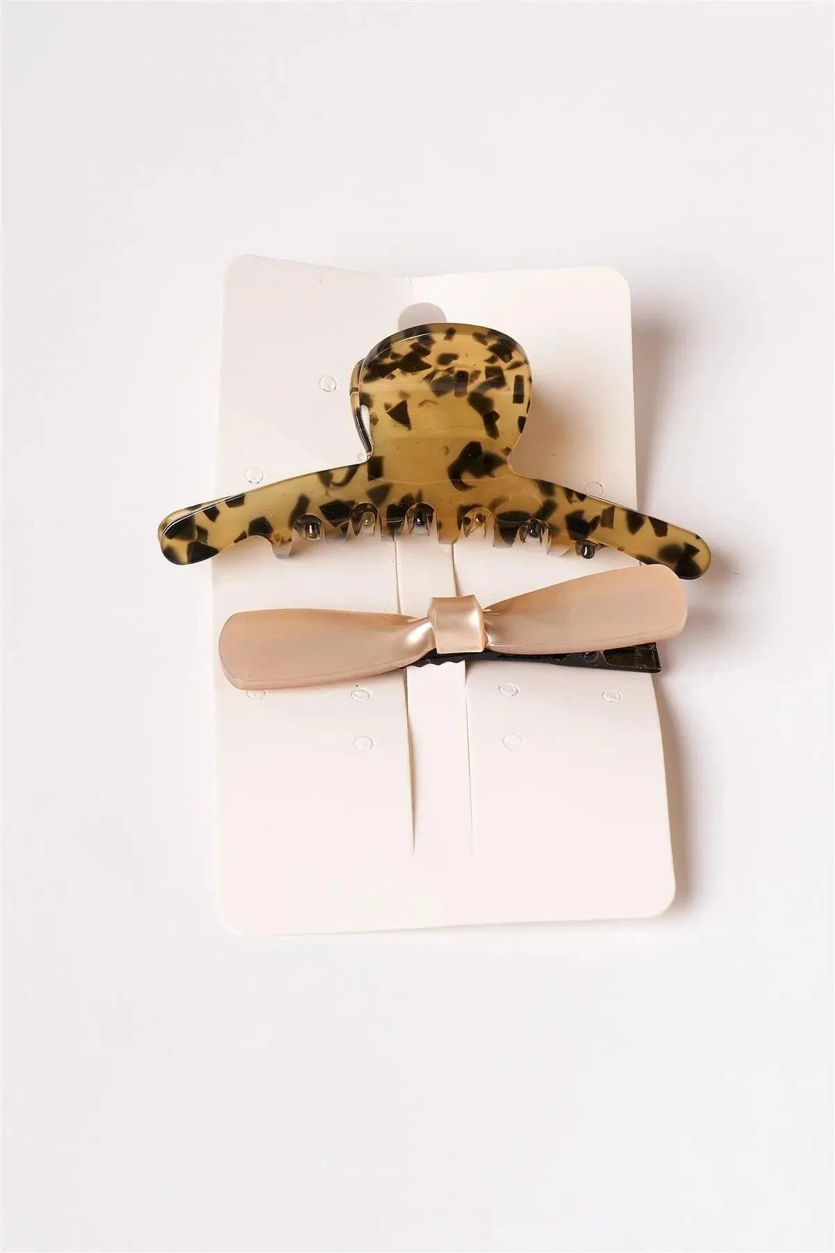 12pcs Cheetah Butterfly Clip Icy Pink Bow Barrette Set