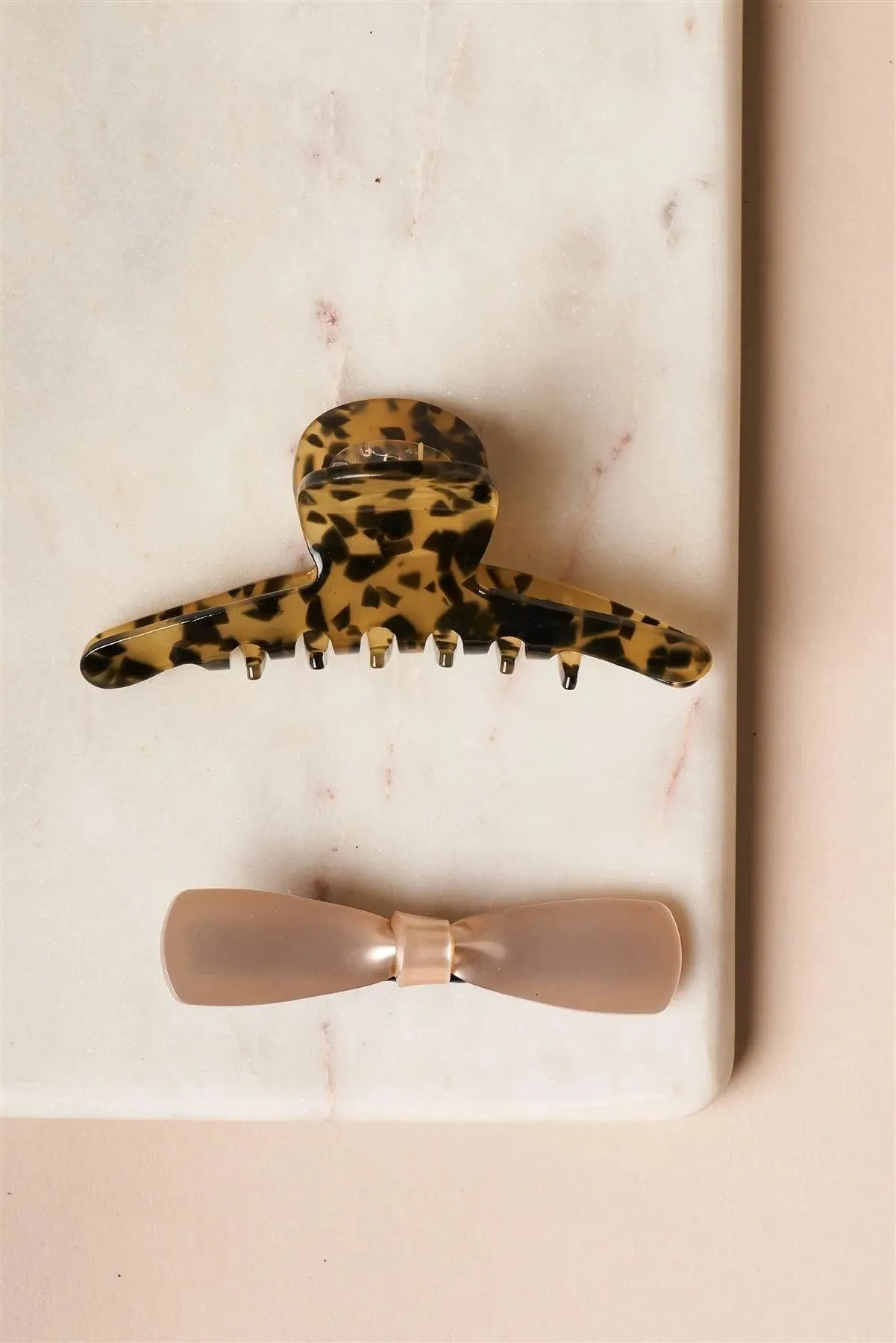 12pcs Cheetah Butterfly Clip Icy Pink Bow Barrette Set