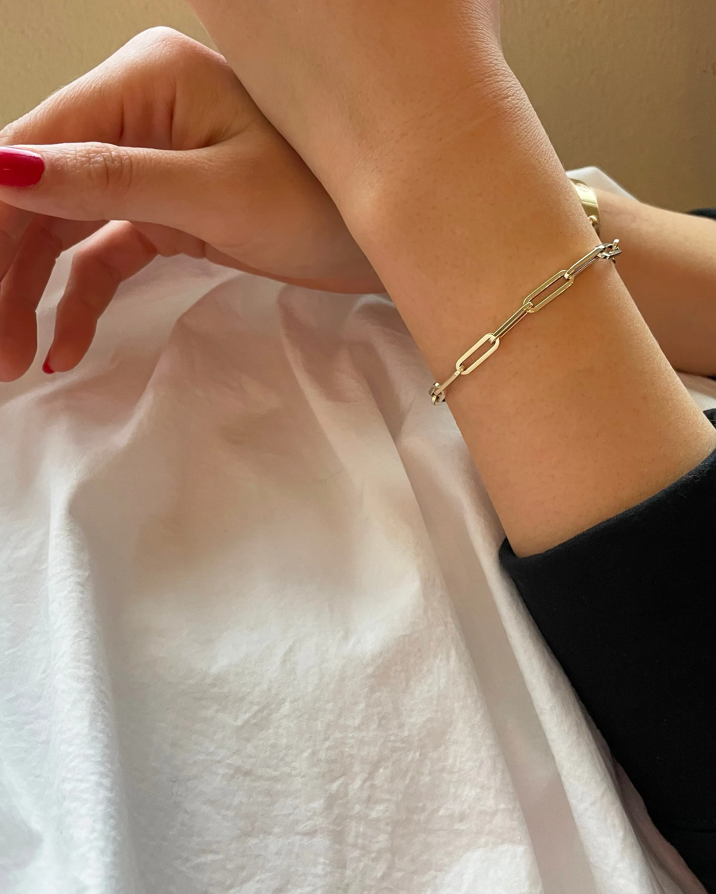 14k Paperclip Bracelet