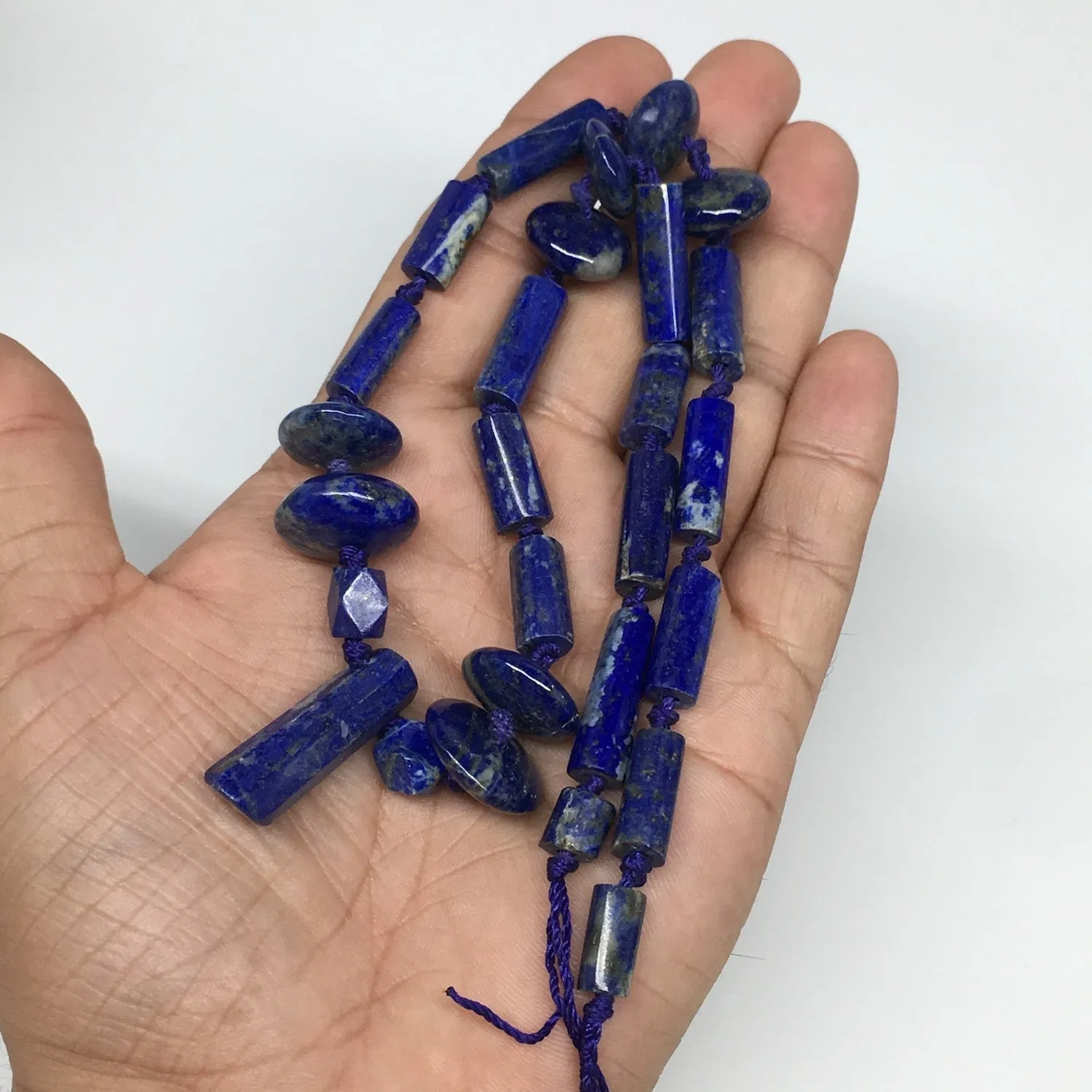 52.1g, 8mm-30mm Natural Lapis Lazuli Bead Mixed Shaped Strand, 27 Beads,LPB148