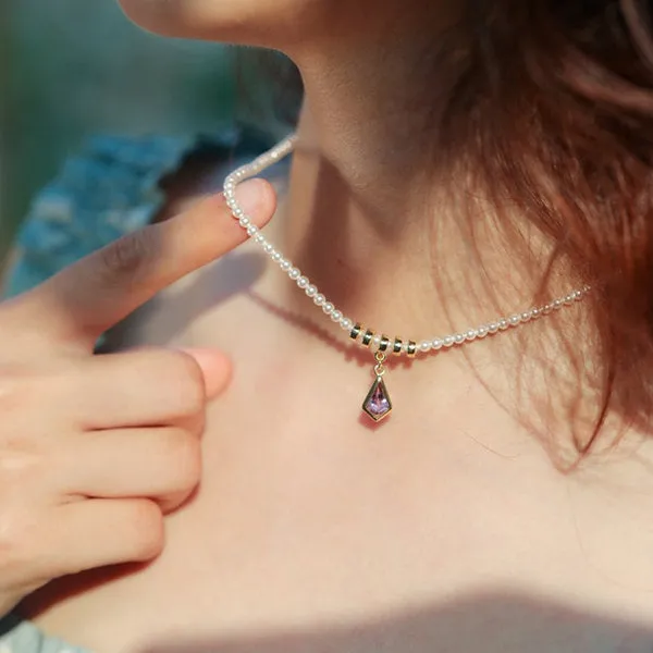 Amethyst and Pearl Necklace