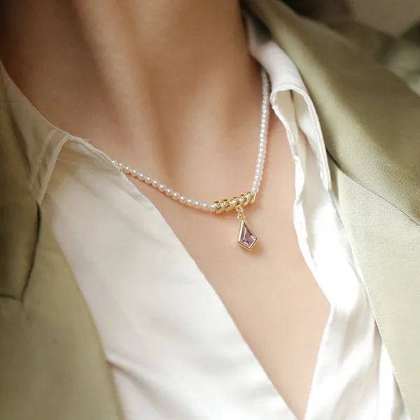 Amethyst and Pearl Necklace