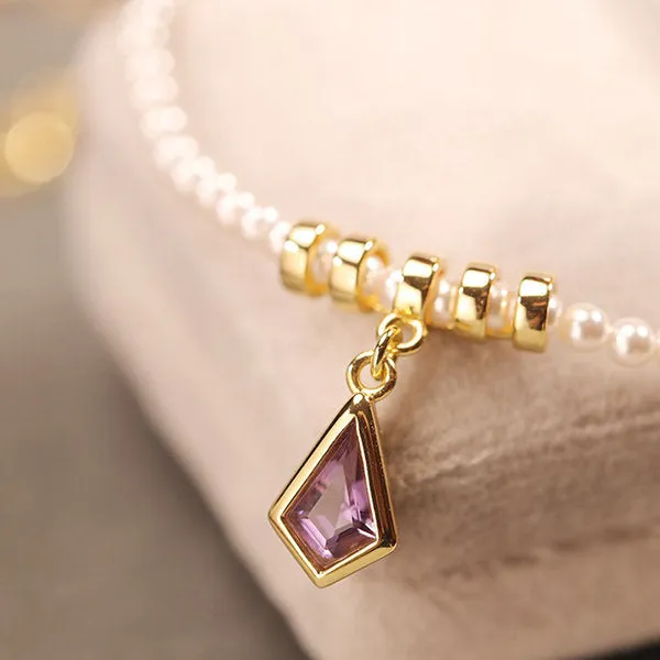 Amethyst and Pearl Necklace