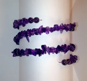 Amethyst Wrap-Around Bracelet w/Earrings