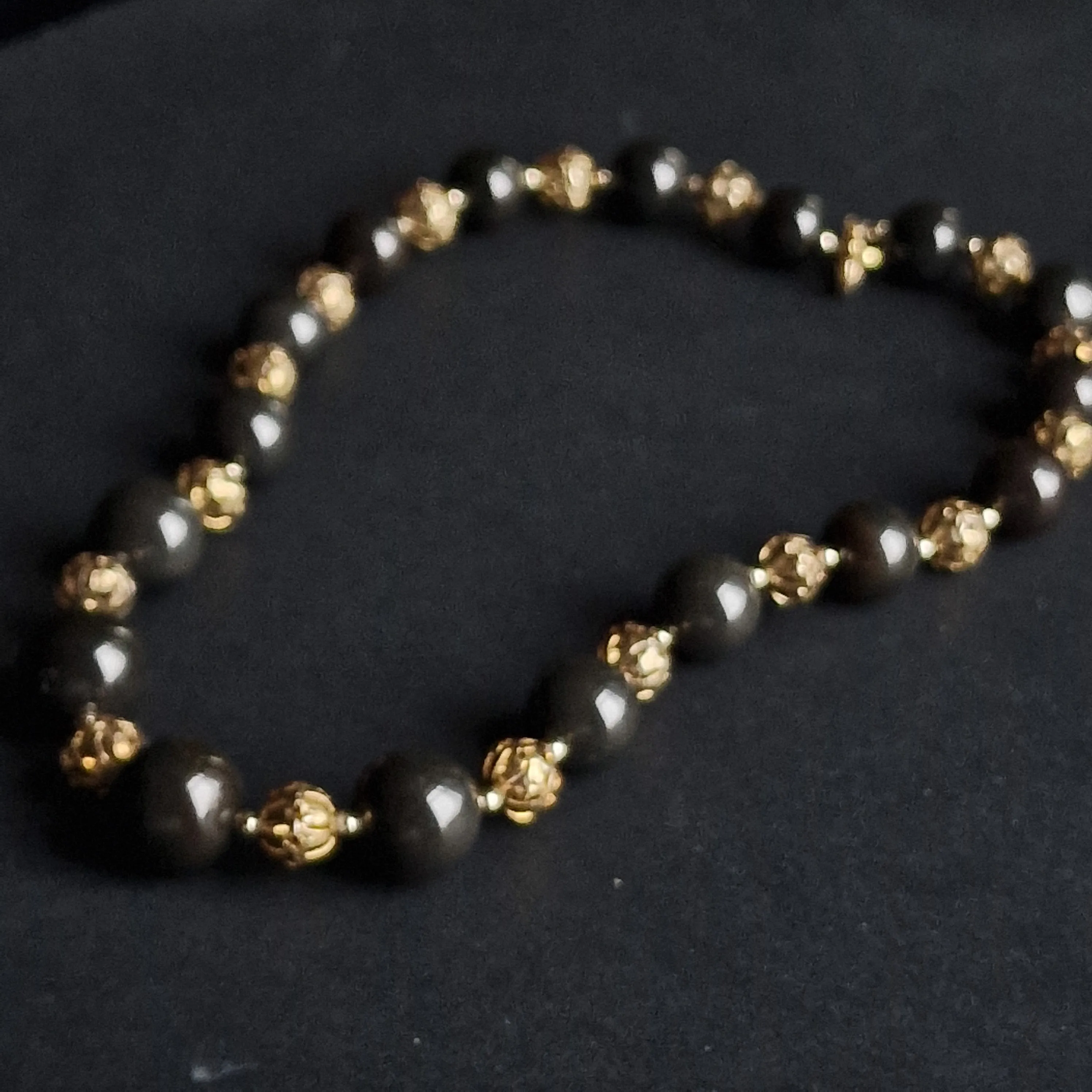 Beautiful Shining Black Onyx Beaded Necklace