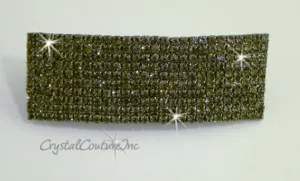 Black Diamond/Graphite Rhinestone 8 Row 3" Barrette