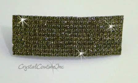 Black Diamond/Graphite Rhinestone 8 Row 3" Barrette