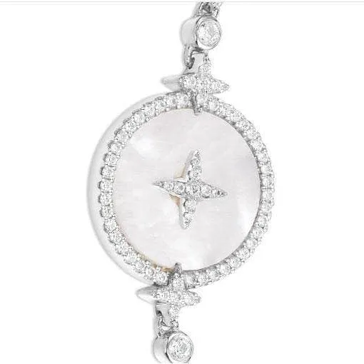 Created Diamond Albina Star Setting Adjustable Bracelet