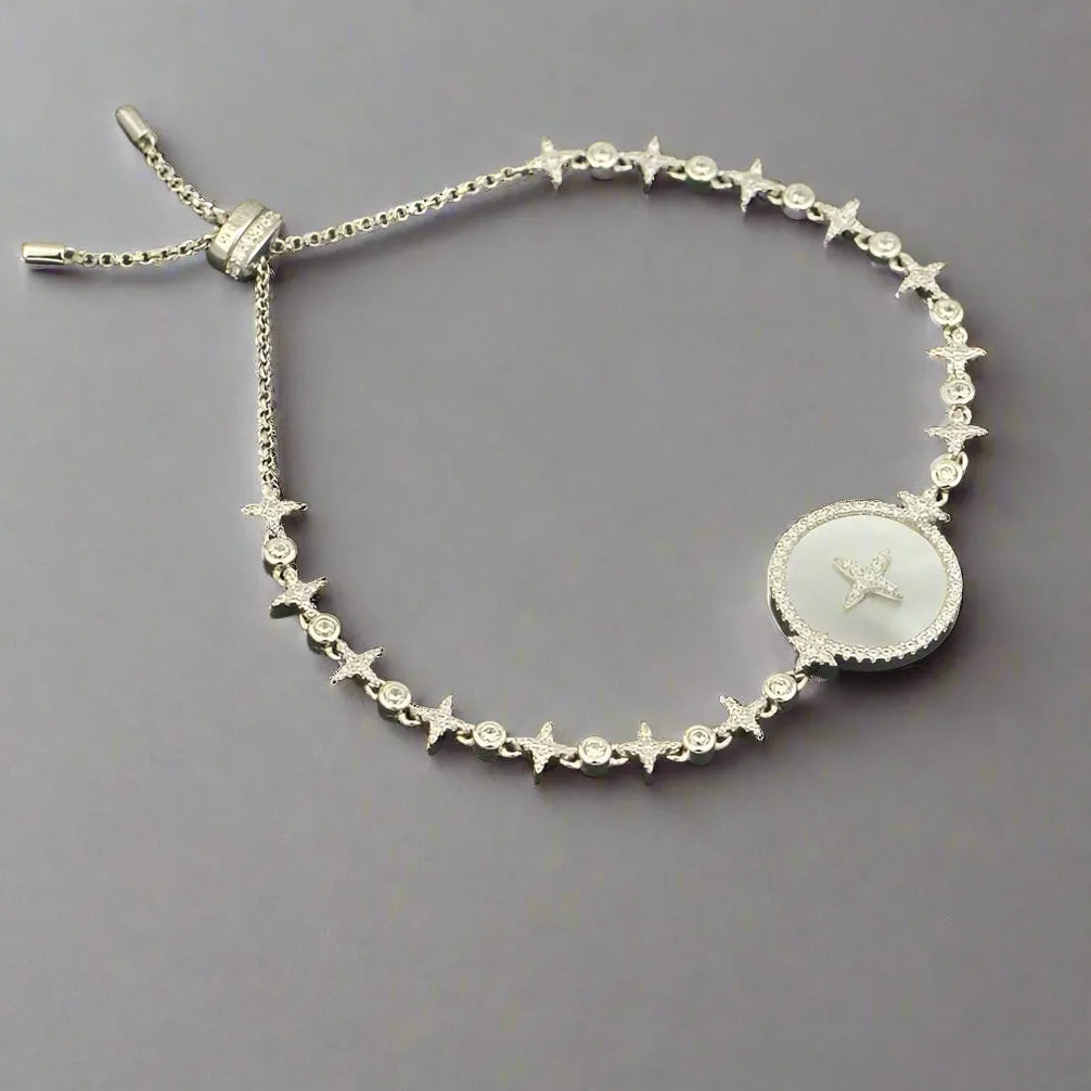 Created Diamond Albina Star Setting Adjustable Bracelet
