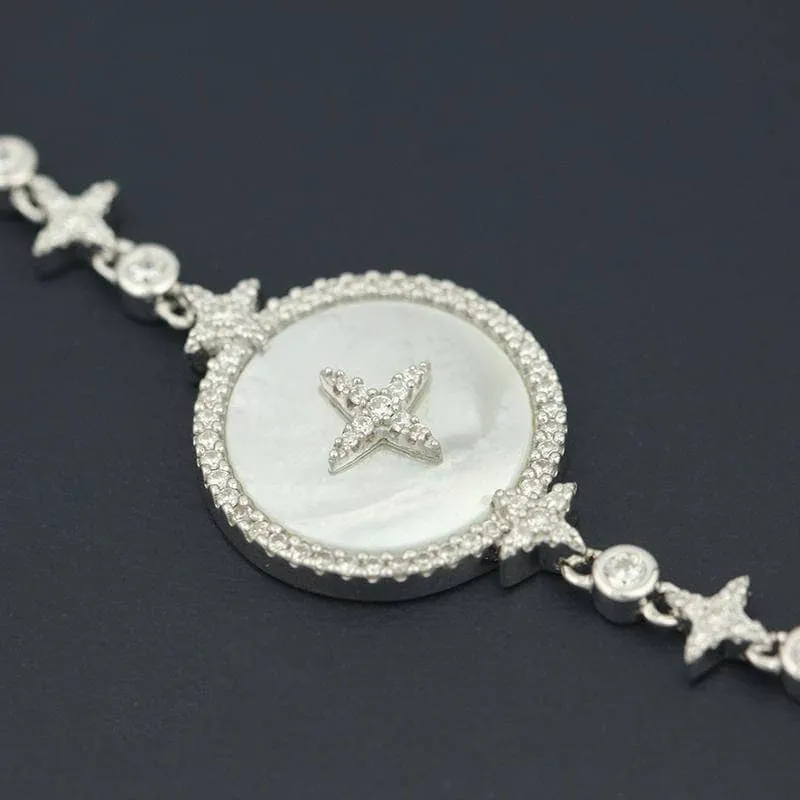Created Diamond Albina Star Setting Adjustable Bracelet