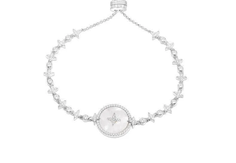 Created Diamond Albina Star Setting Adjustable Bracelet