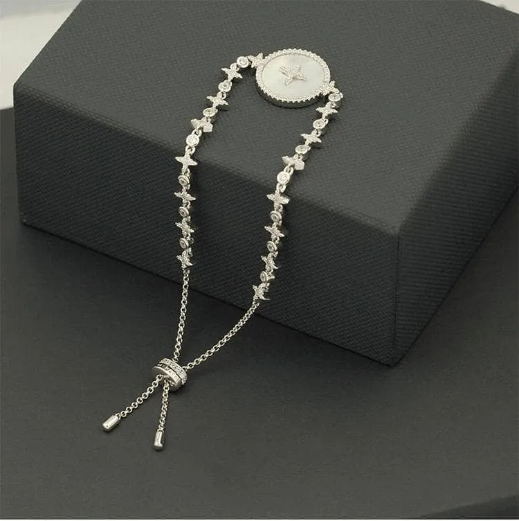 Created Diamond Albina Star Setting Adjustable Bracelet