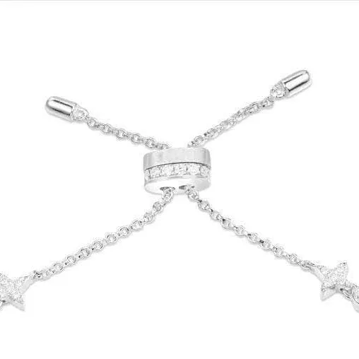 Created Diamond Albina Star Setting Adjustable Bracelet