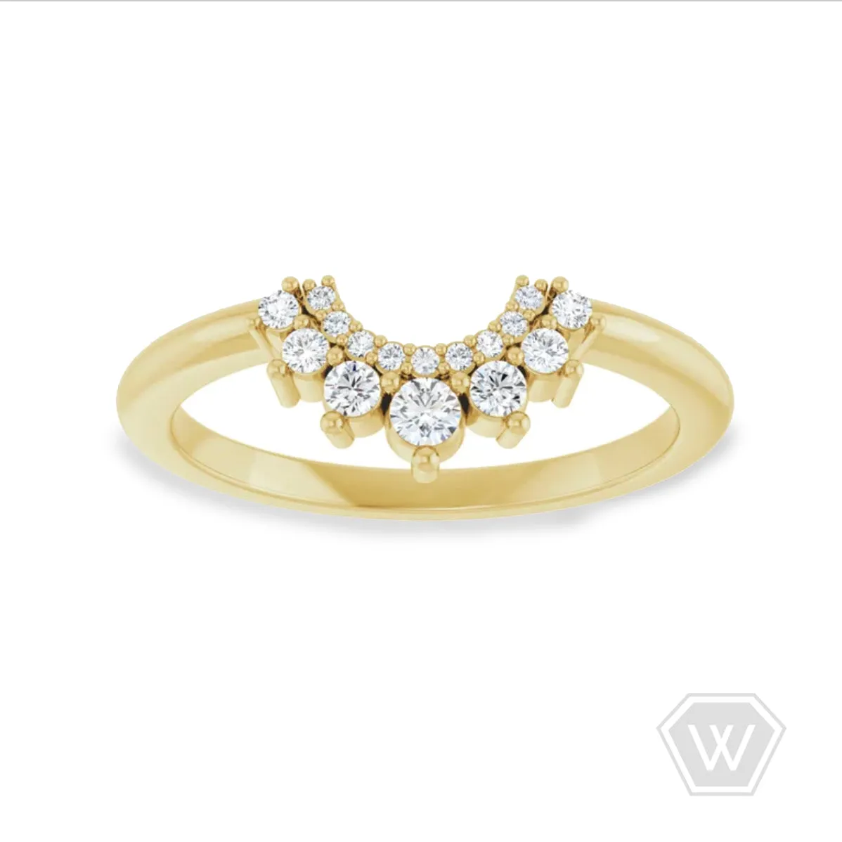 crown contour diamond band