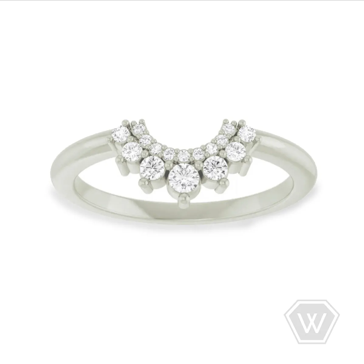 crown contour diamond band