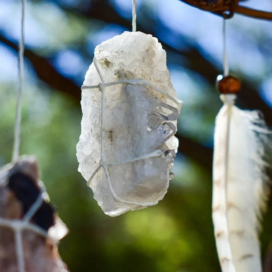 Dreamcatcher Crystal Mindfulness art mobile Anxiety gifts Home clearing protection