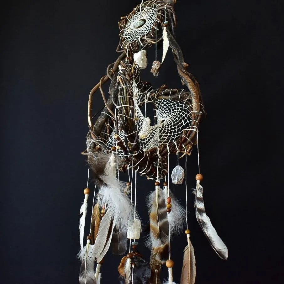 Dreamcatcher Crystal Mindfulness art mobile Anxiety gifts Home clearing protection
