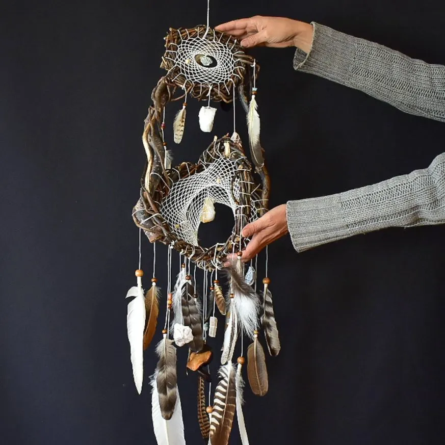 Dreamcatcher Crystal Mindfulness art mobile Anxiety gifts Home clearing protection