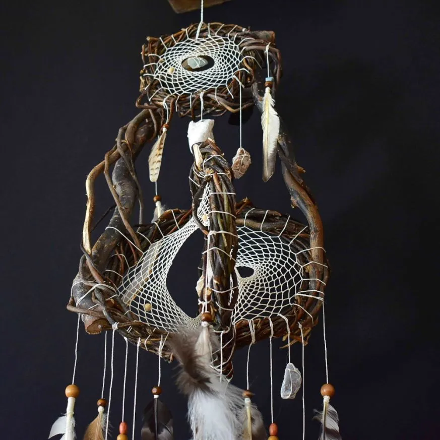 Dreamcatcher Crystal Mindfulness art mobile Anxiety gifts Home clearing protection