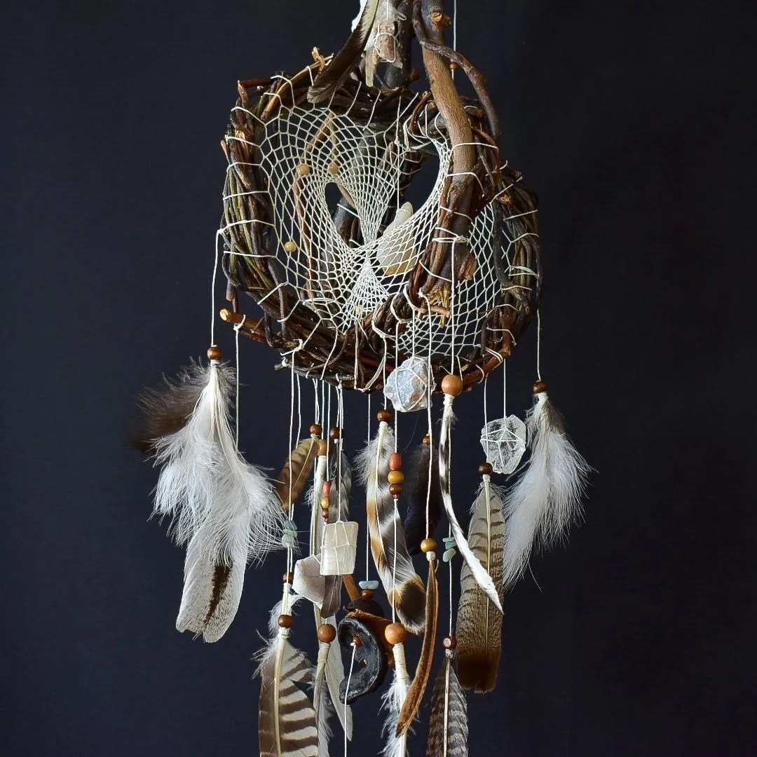 Dreamcatcher Crystal Mindfulness art mobile Anxiety gifts Home clearing protection