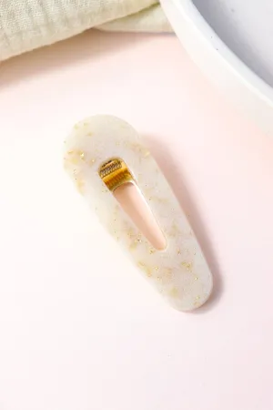 Gold leaf milk triangular hair clip