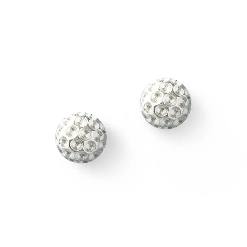 Golf Goddess Gift Set - Two-Tone Golf Ball Bead Stroke Counter Bracelet and Silver Golf Ball Earrings