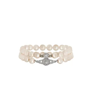 Graziella 2 Row Pearl Bracelet - Silver - 6103006M-02P132-CN-W2