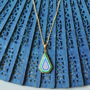 Intarsia Gemstone and Gold Necklace