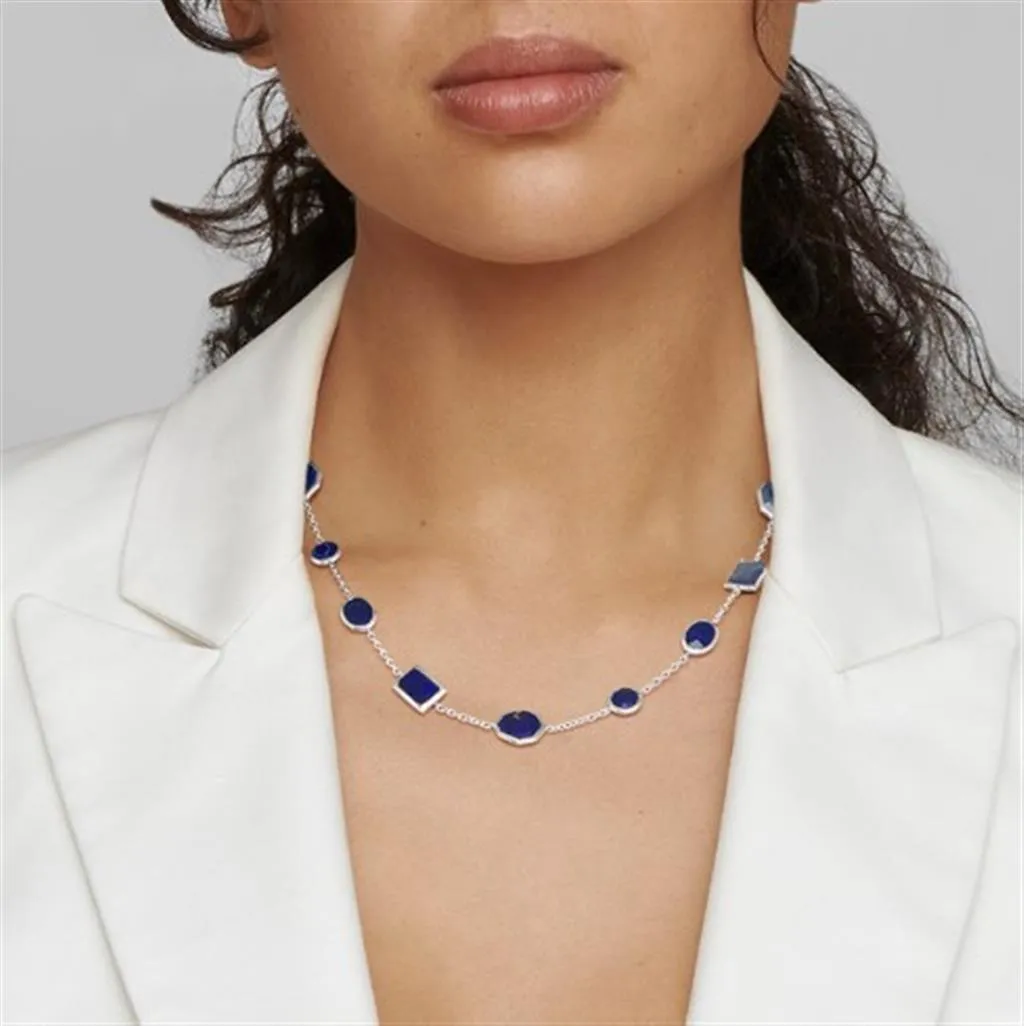 Ippolita Sterling Silver Rock Candy Short Mixed-Cut Station Necklace