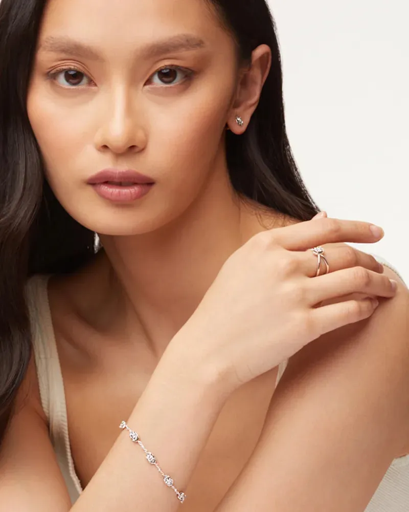 Kendra Scott Emilie Silver Platinum Drusy Link Bracelet