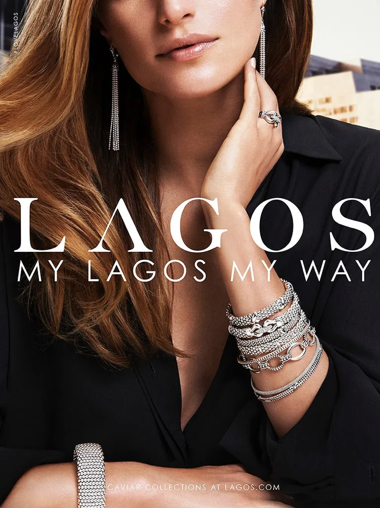 LAGOS STERLING SILVER 18K GOLD MOONSTONE CAVIAR BRACELET
