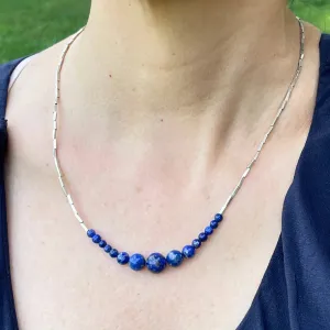 Lapis Lazuli & Ethiopian Metal Bead Necklace