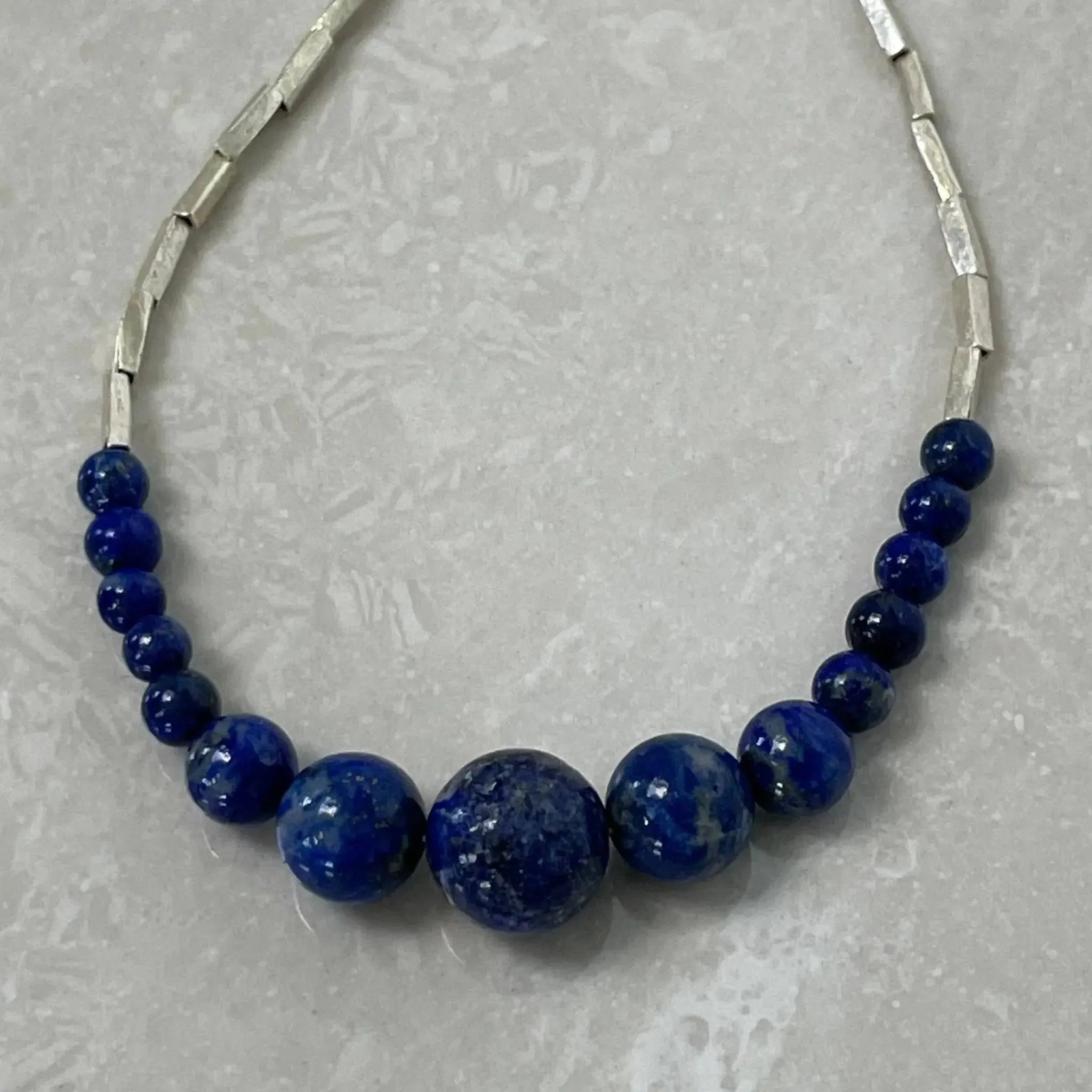 Lapis Lazuli & Ethiopian Metal Bead Necklace