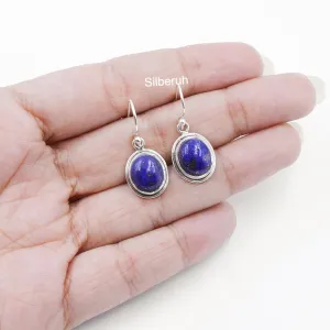 Lapis Lazuli Oval Silver Earring