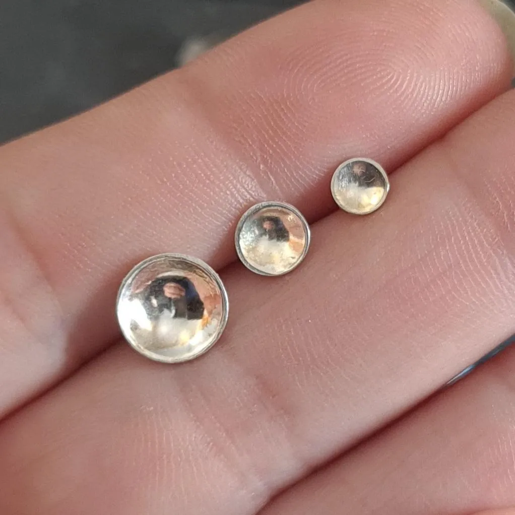 Little Domed Stud Earrings (6 pairs)