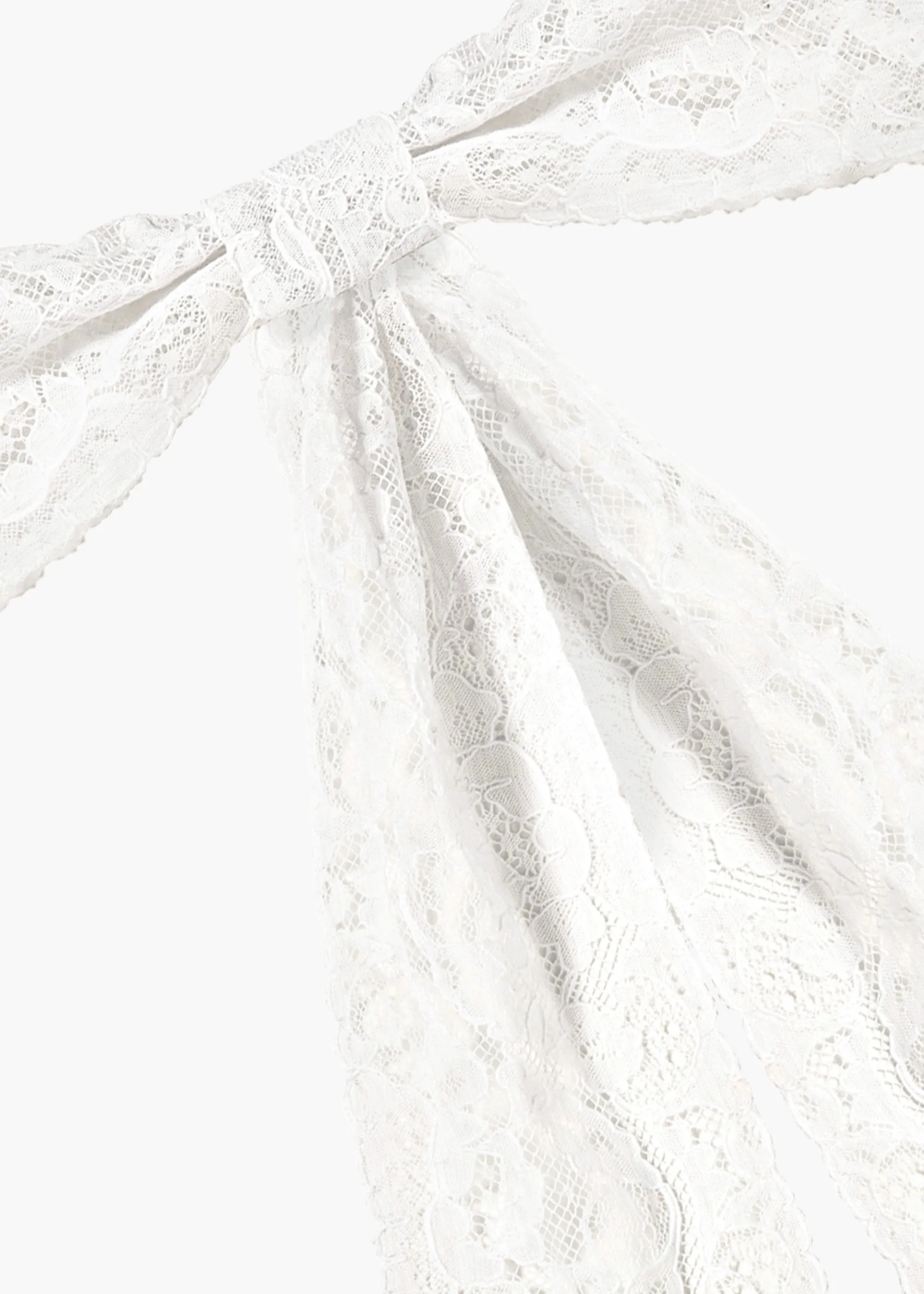 Lucia Lace Bow Barrette -- White