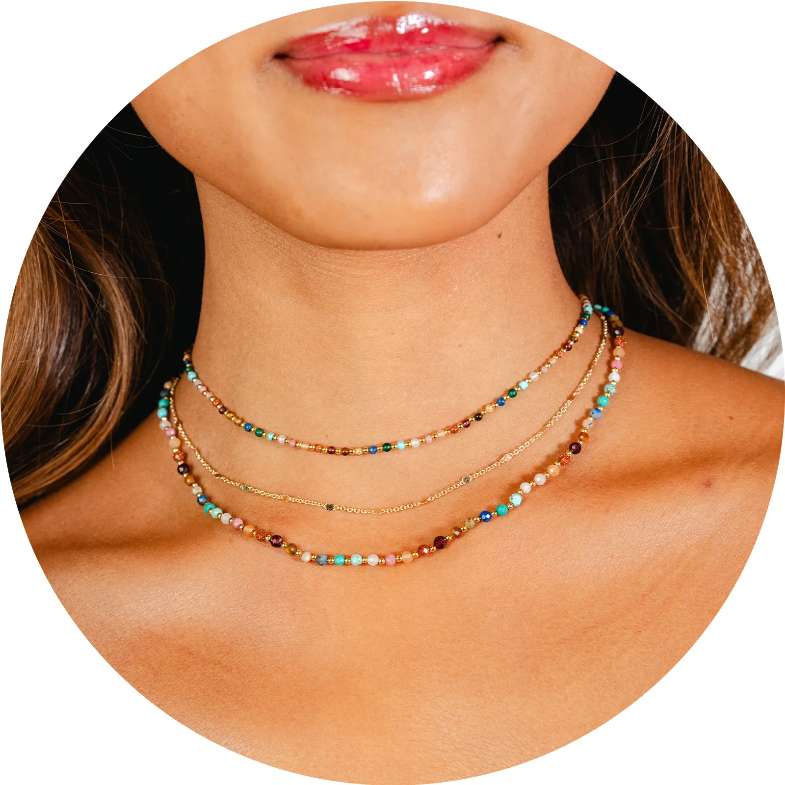 Master Healer 3mm   2mm Necklace Stack