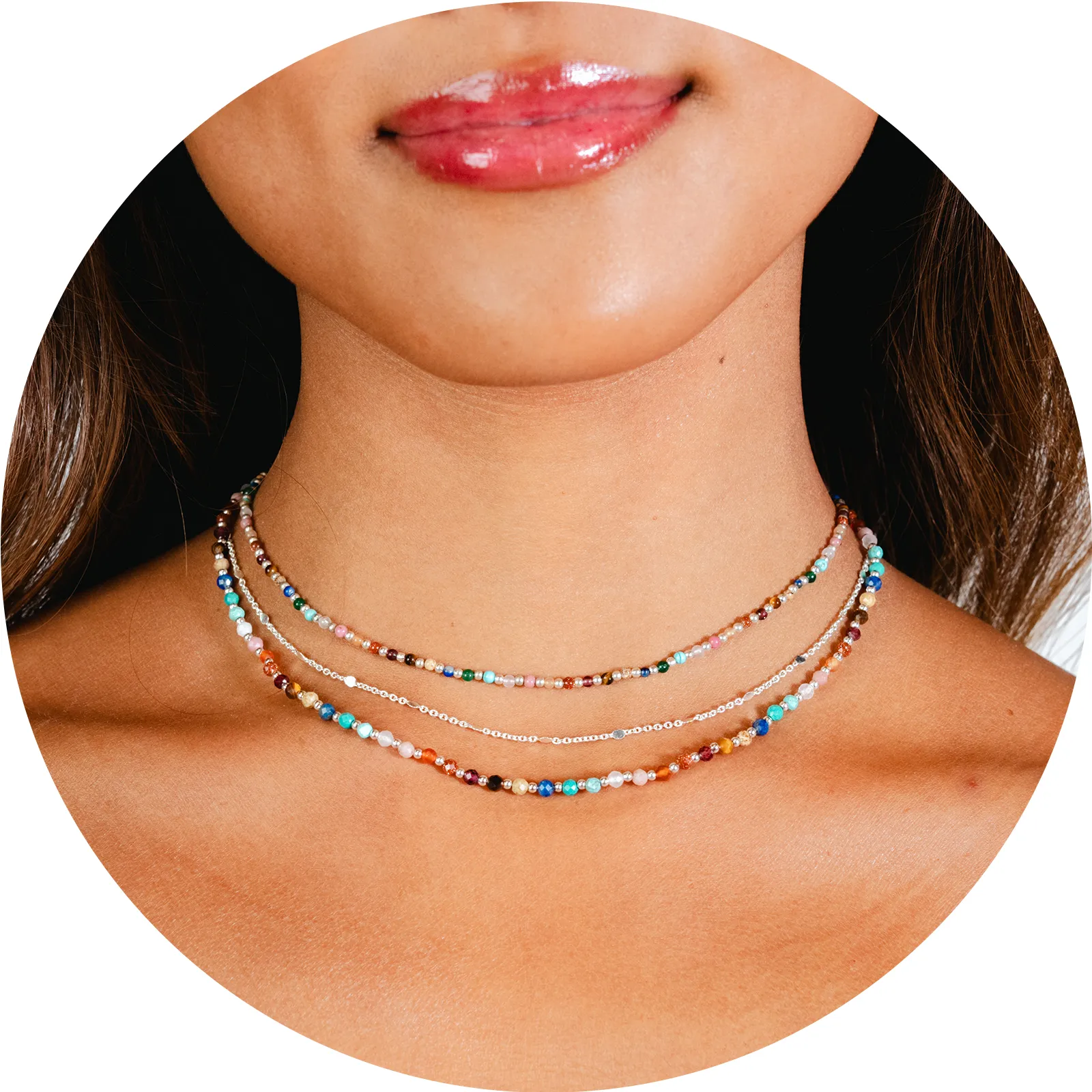 Master Healer 3mm   2mm Necklace Stack