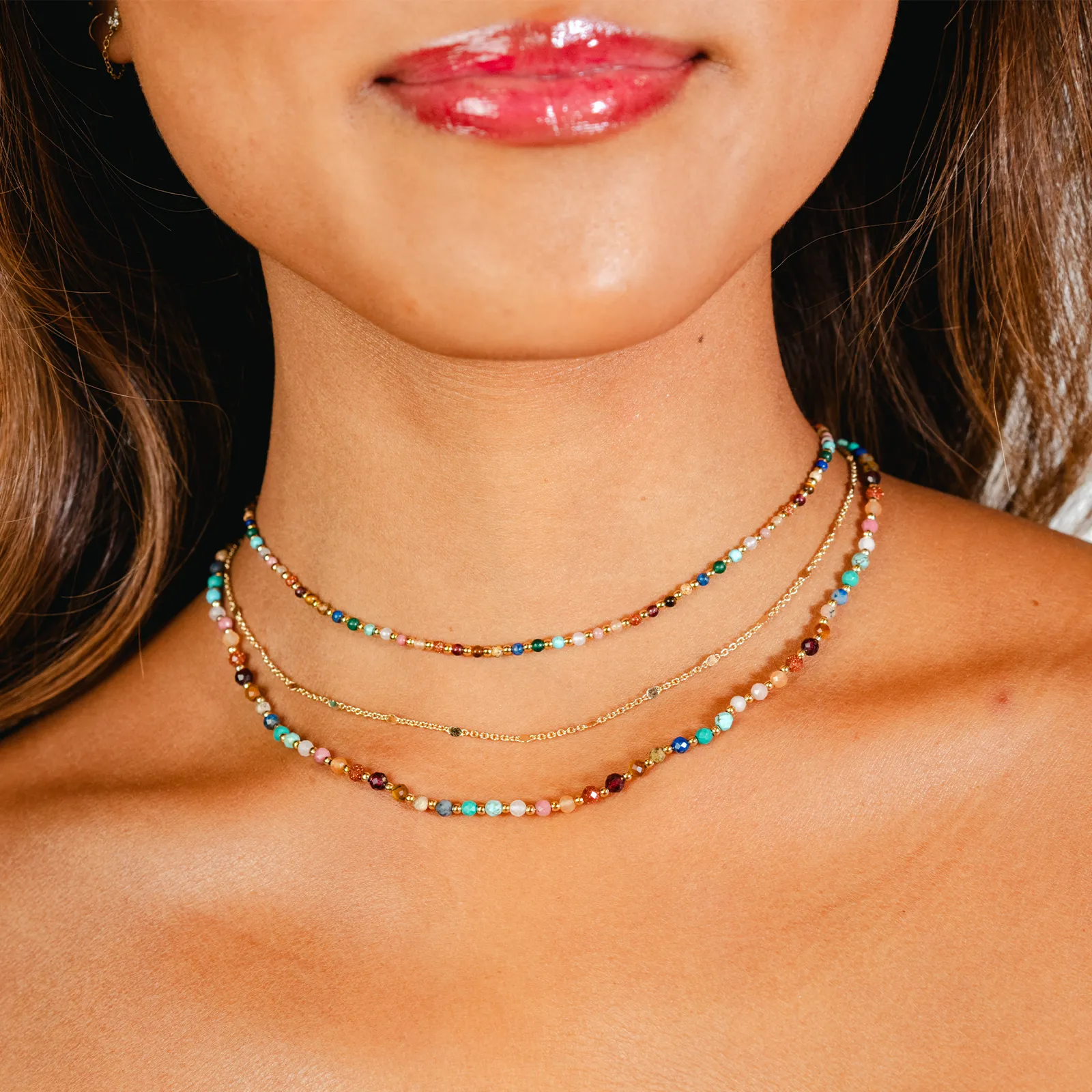 Master Healer 3mm   2mm Necklace Stack