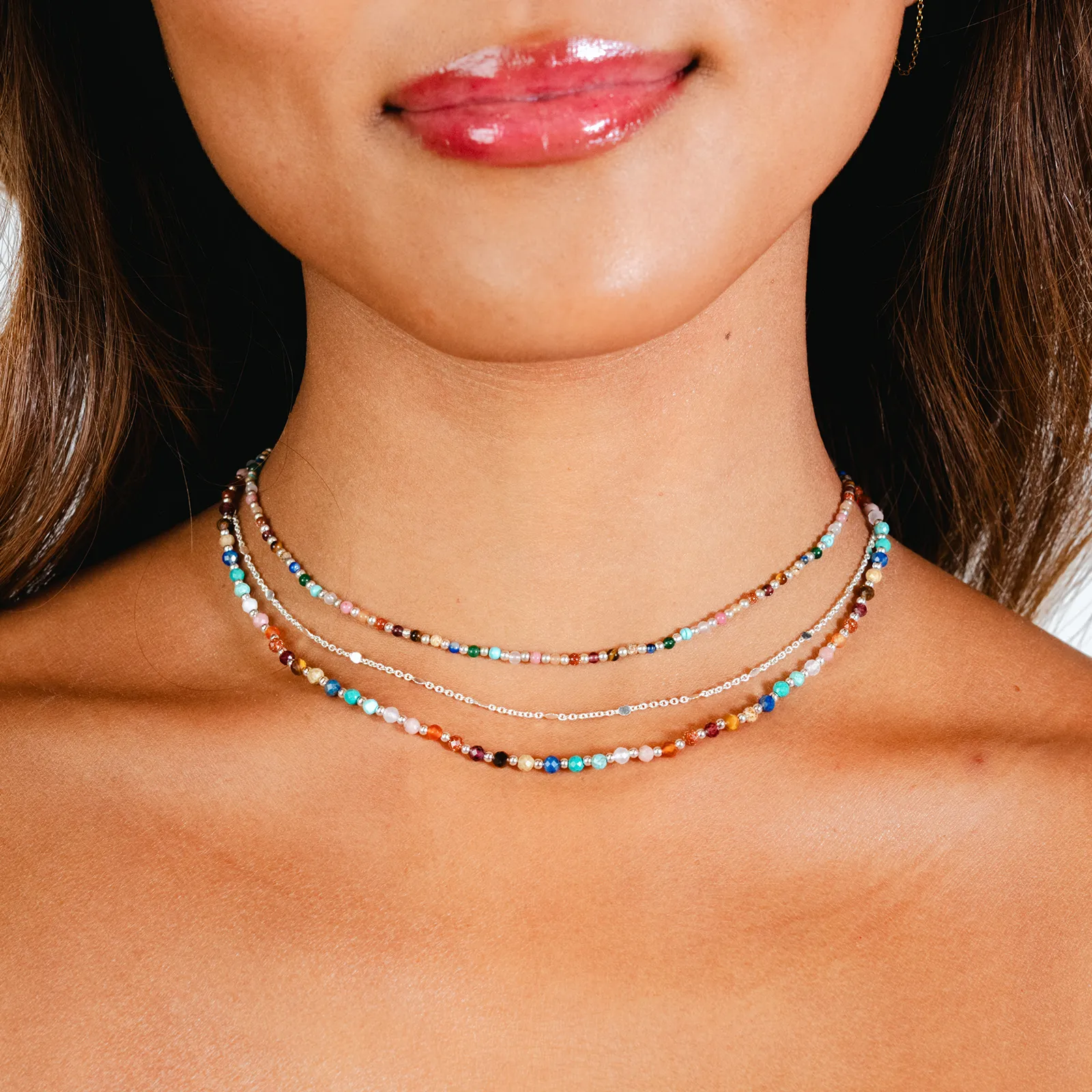 Master Healer 3mm   2mm Necklace Stack