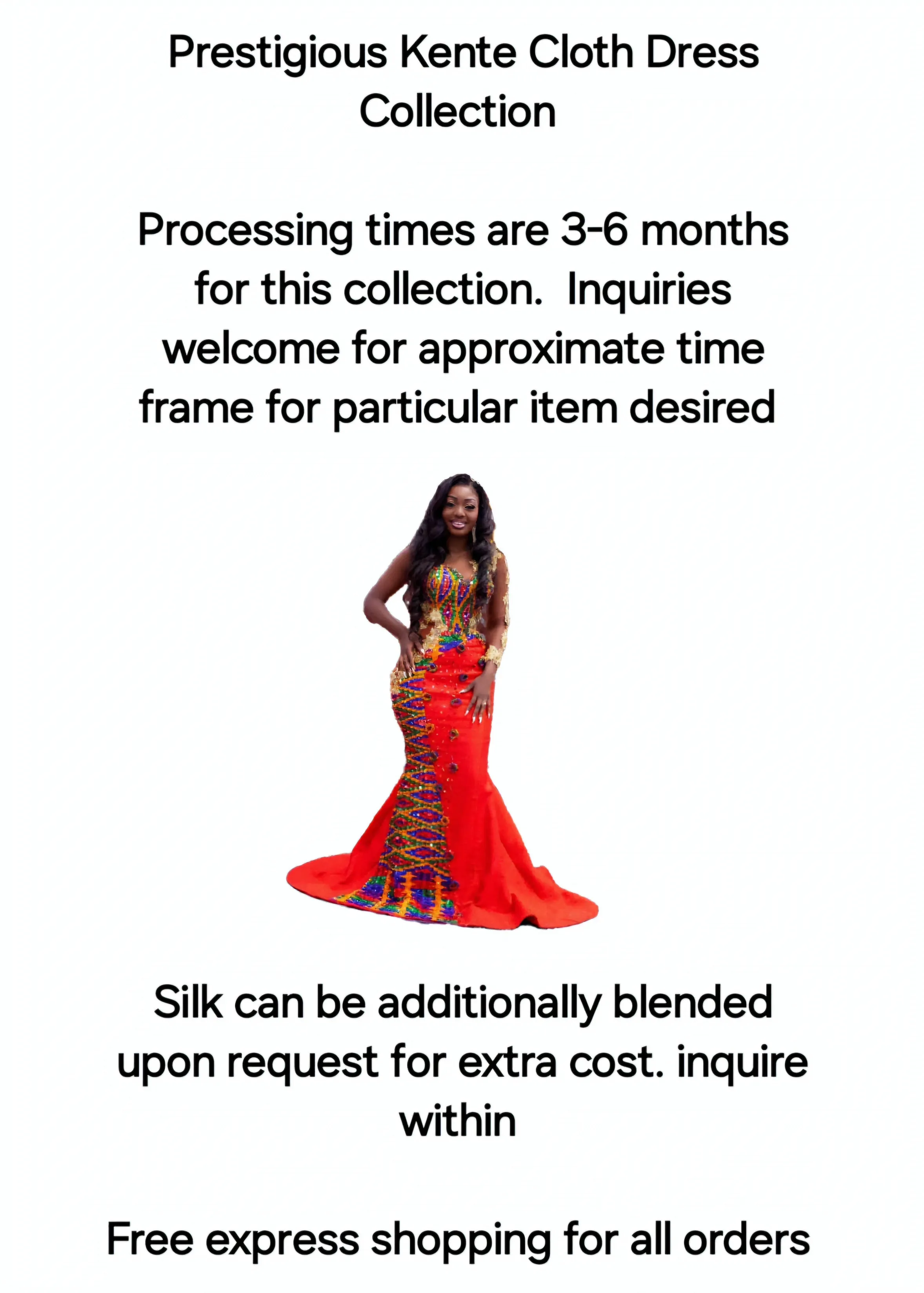 MG Fashion Royal Kente Cloth Dress Design MGDC08