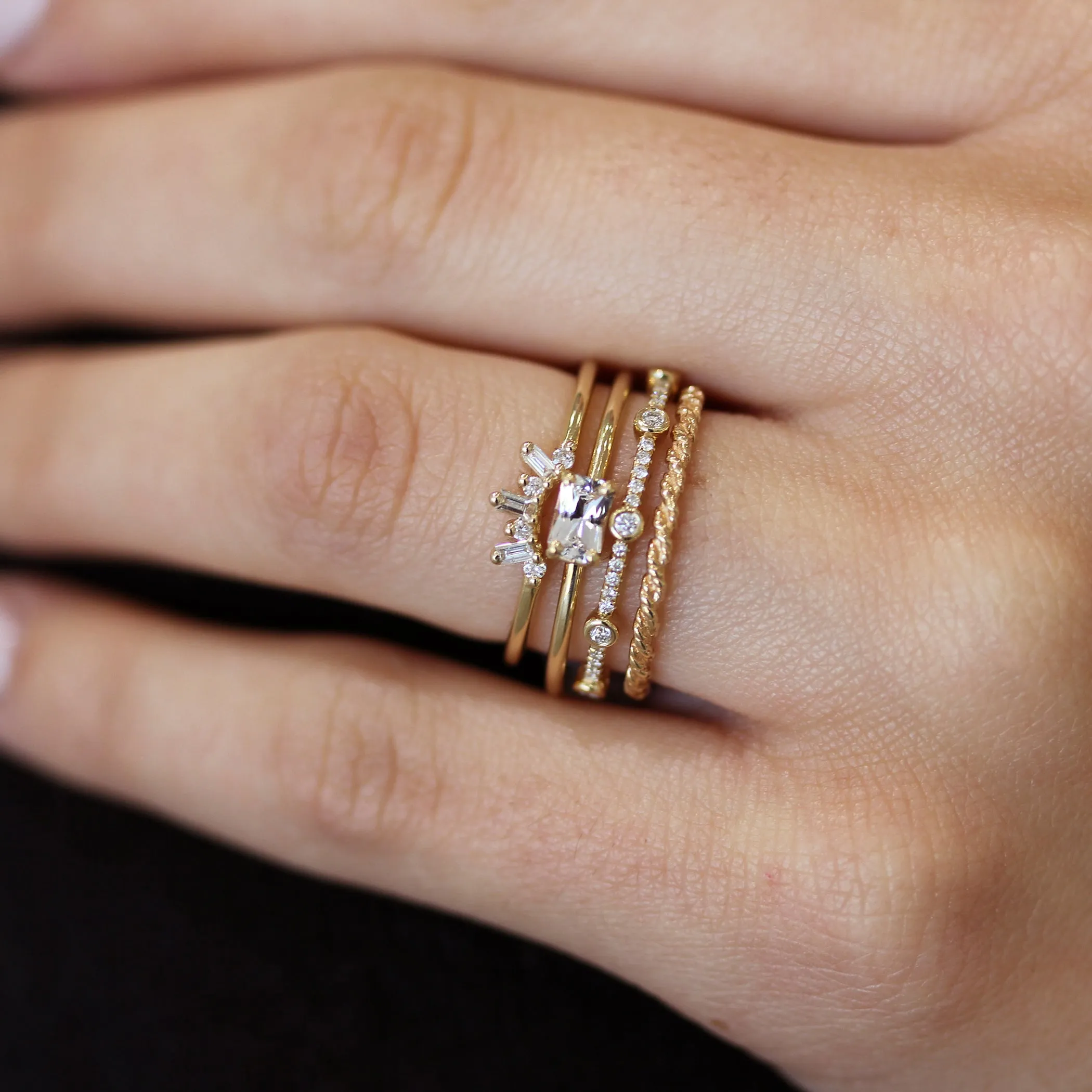 OCTAGON WHITE SAPPHIRE RING