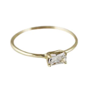 OCTAGON WHITE SAPPHIRE RING