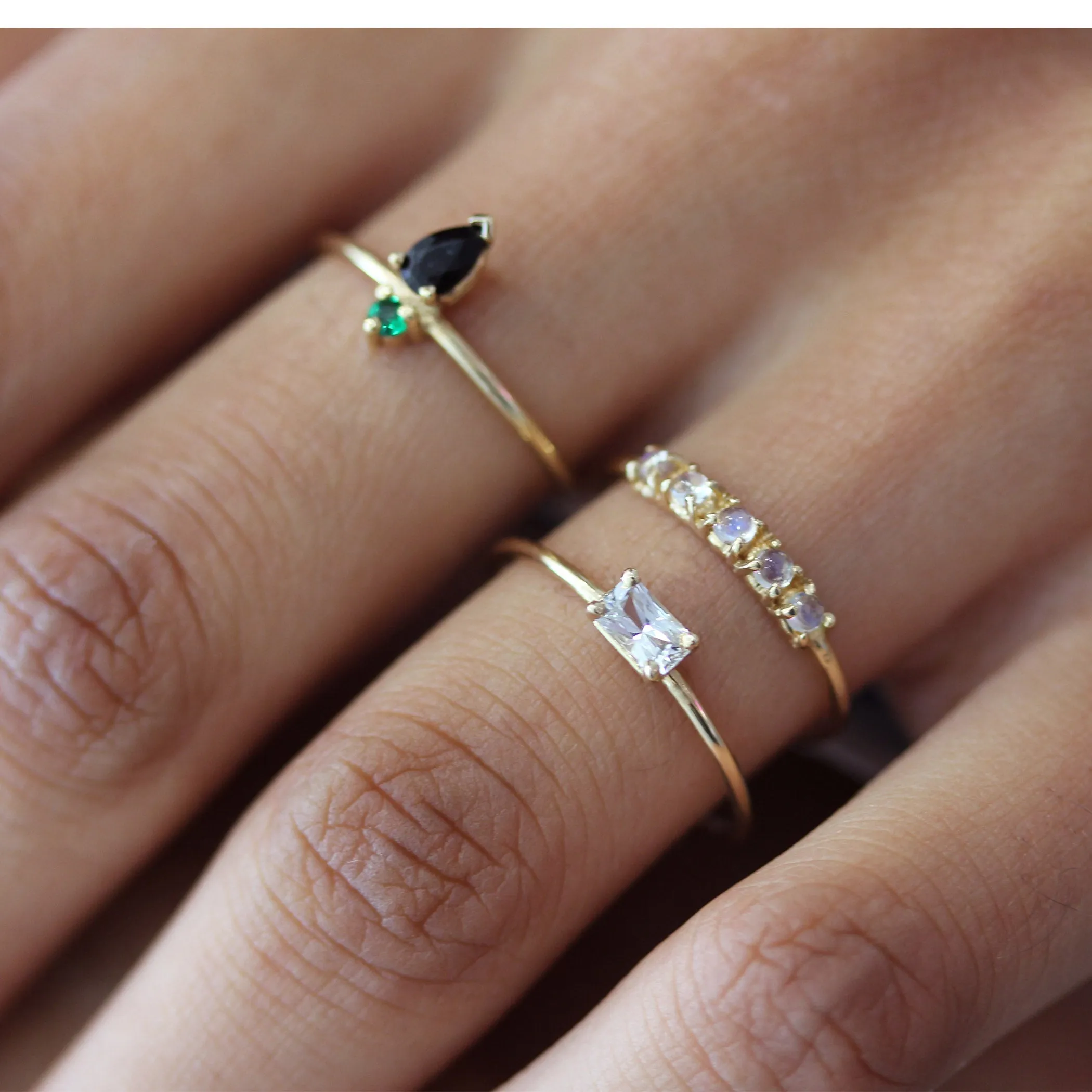 OCTAGON WHITE SAPPHIRE RING