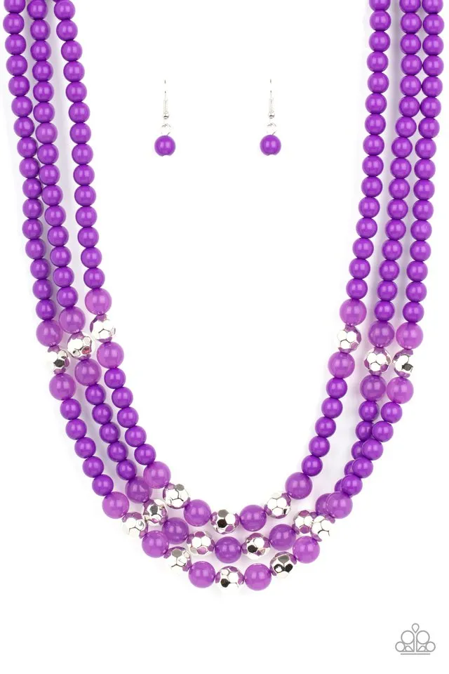 Paparazzi Necklace ~ STAYCATION All I Ever Wanted - Purple