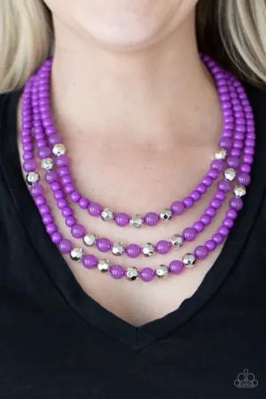 Paparazzi Necklace ~ STAYCATION All I Ever Wanted - Purple