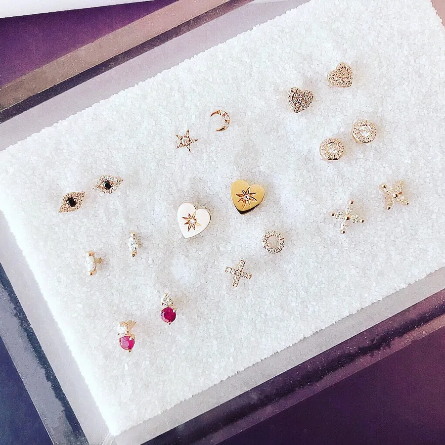 Petite Diamond Halo Post Earrings