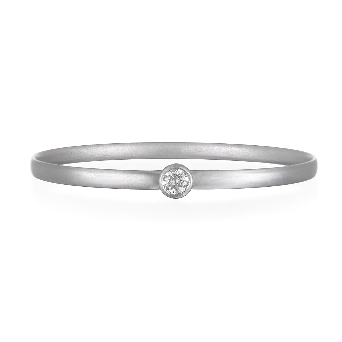 Platinum Diamond Solitaire Bangle Bracelet
