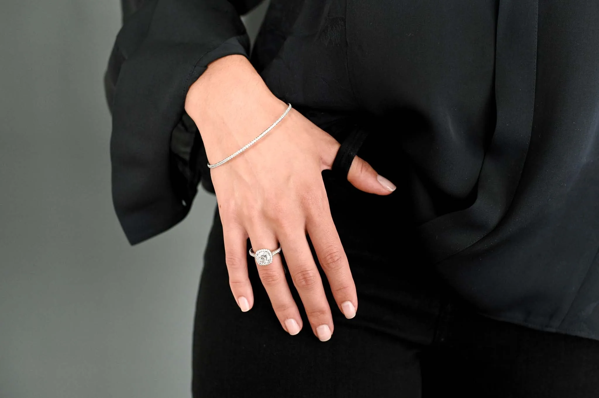 Platinum Micro Pave Diamond Bangle